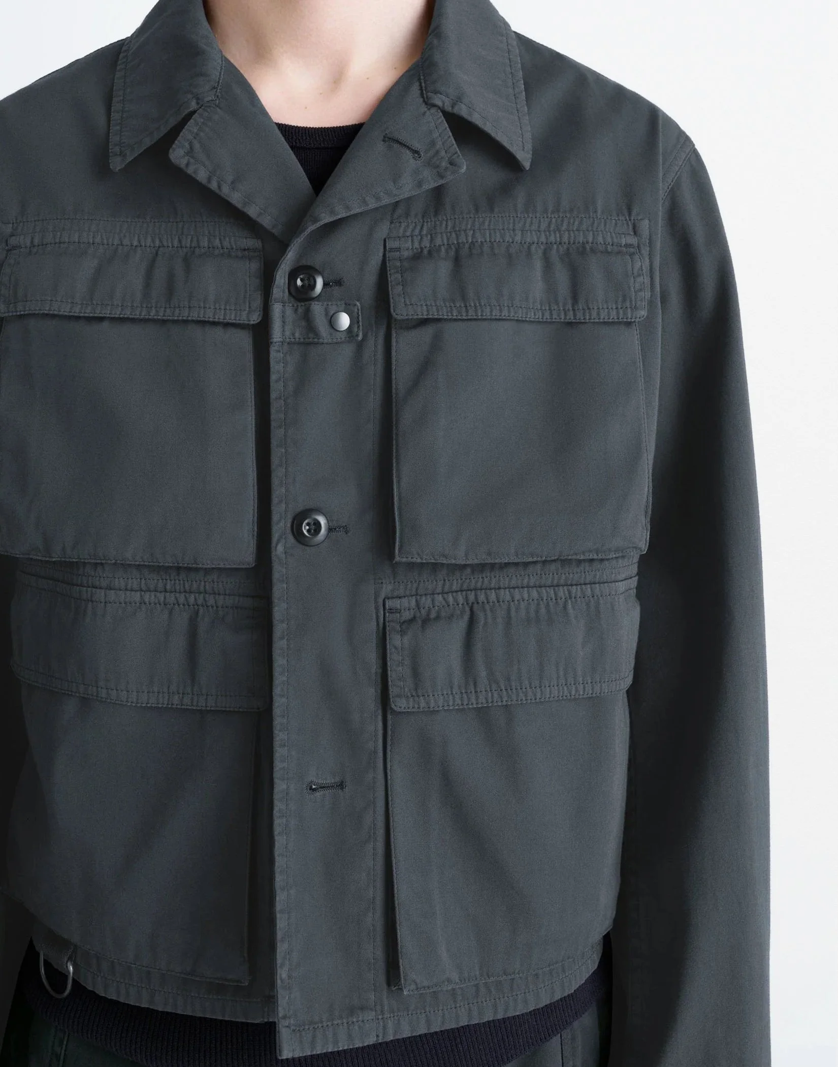 Lemaire - SHORT UTILITY JACKET (COAL) — EQUIPMENT